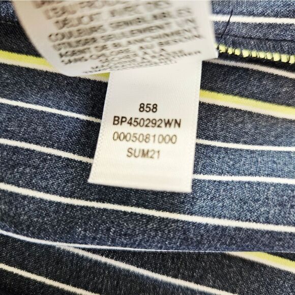 NWT BP X WILDFANG Square Neck Satin Midi Slip Dress In Navy Harlow Pinstripe 2X - Picture 10 of 12